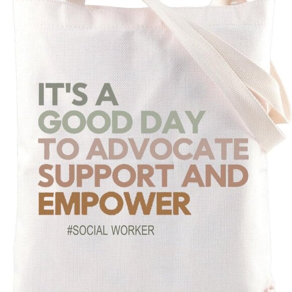 Social Workers Tote Bag Canvas Appreciation Gift for Life Support - Picture 1 of 6